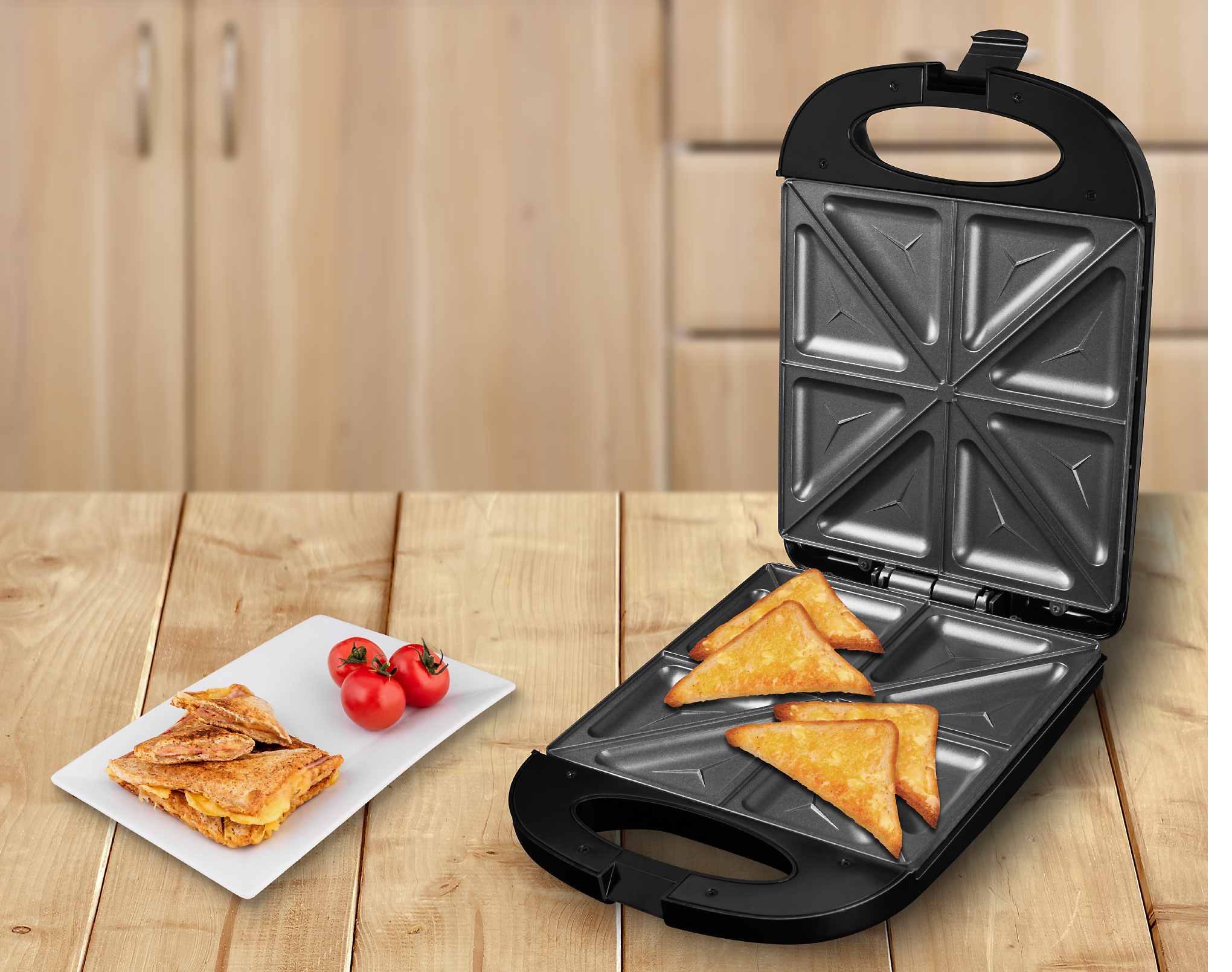 Sandwich maker XXL ECG S 4232 Family Black, 1200 W, 8 sandvisuri